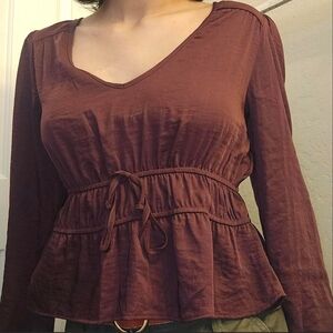 Hippie Rose Long Sleeve Top - Brown